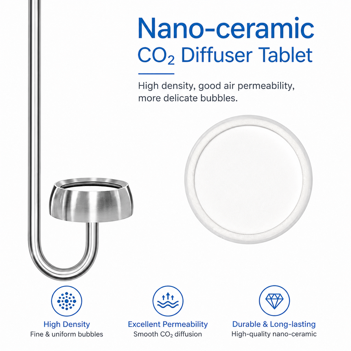 Week Aqua Stainless Steel Extended CO₂ Diffuser