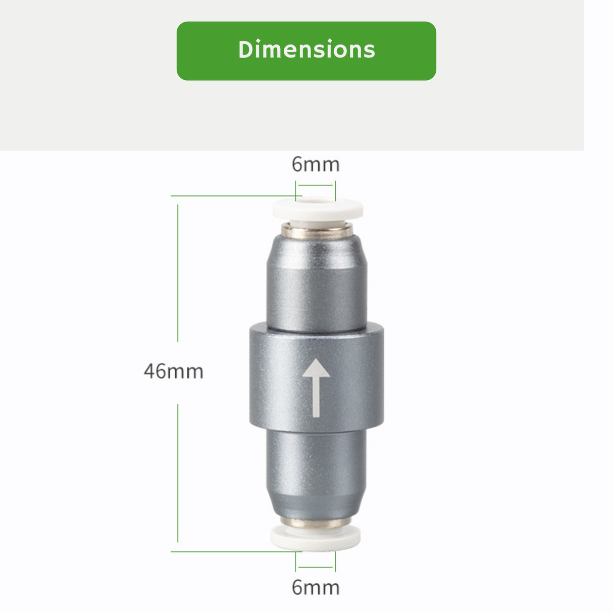 Wyin Aqua 快插式铝制 CO₂ 止回阀