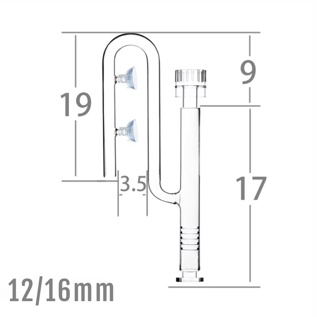 Aquarium Glass External Filter Inlet Pipe with Integrated Surface Skimmer - The Aquascape Shop