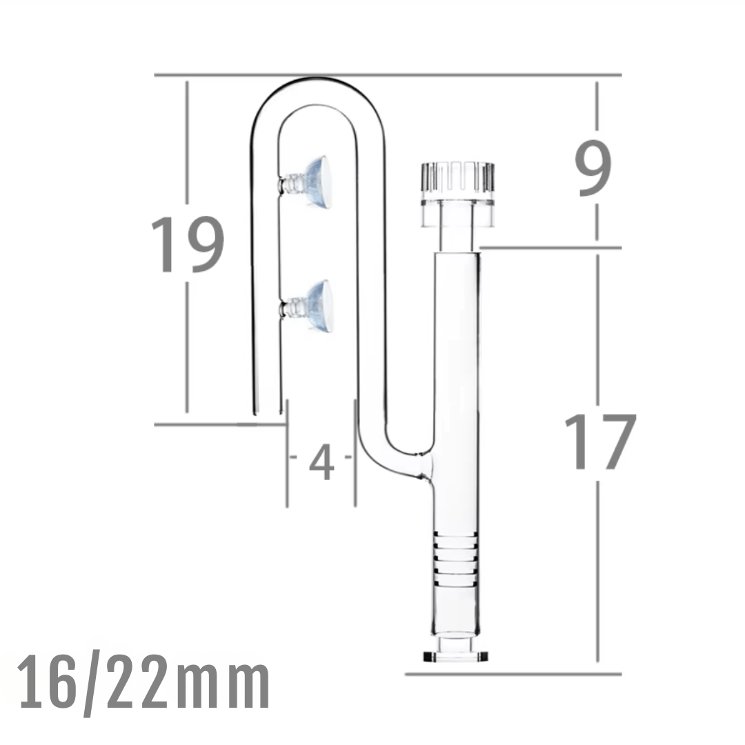 Aquarium Glass External Filter Inlet Pipe with Integrated Surface Skimmer - The Aquascape Shop