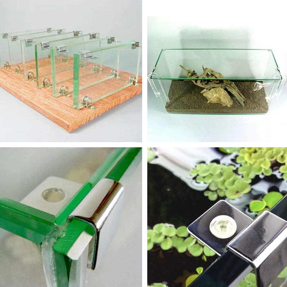 Aquarium Glass Lid Clips – Stainless Steel Holders with Silicone Pads - Set of 4 - The Aquascape Shop