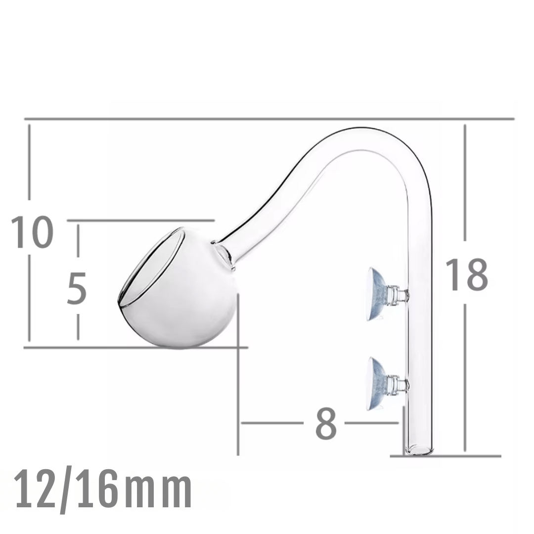 Aquarium Glass Poppy Pipe - External Filter Outlet - The Aquascape Shop