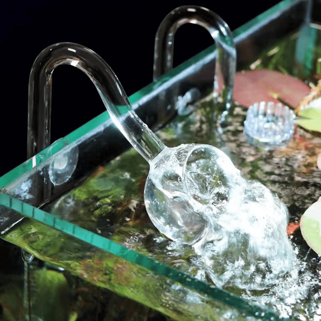 Aquarium Glass Poppy Pipe - External Filter Outlet - The Aquascape Shop