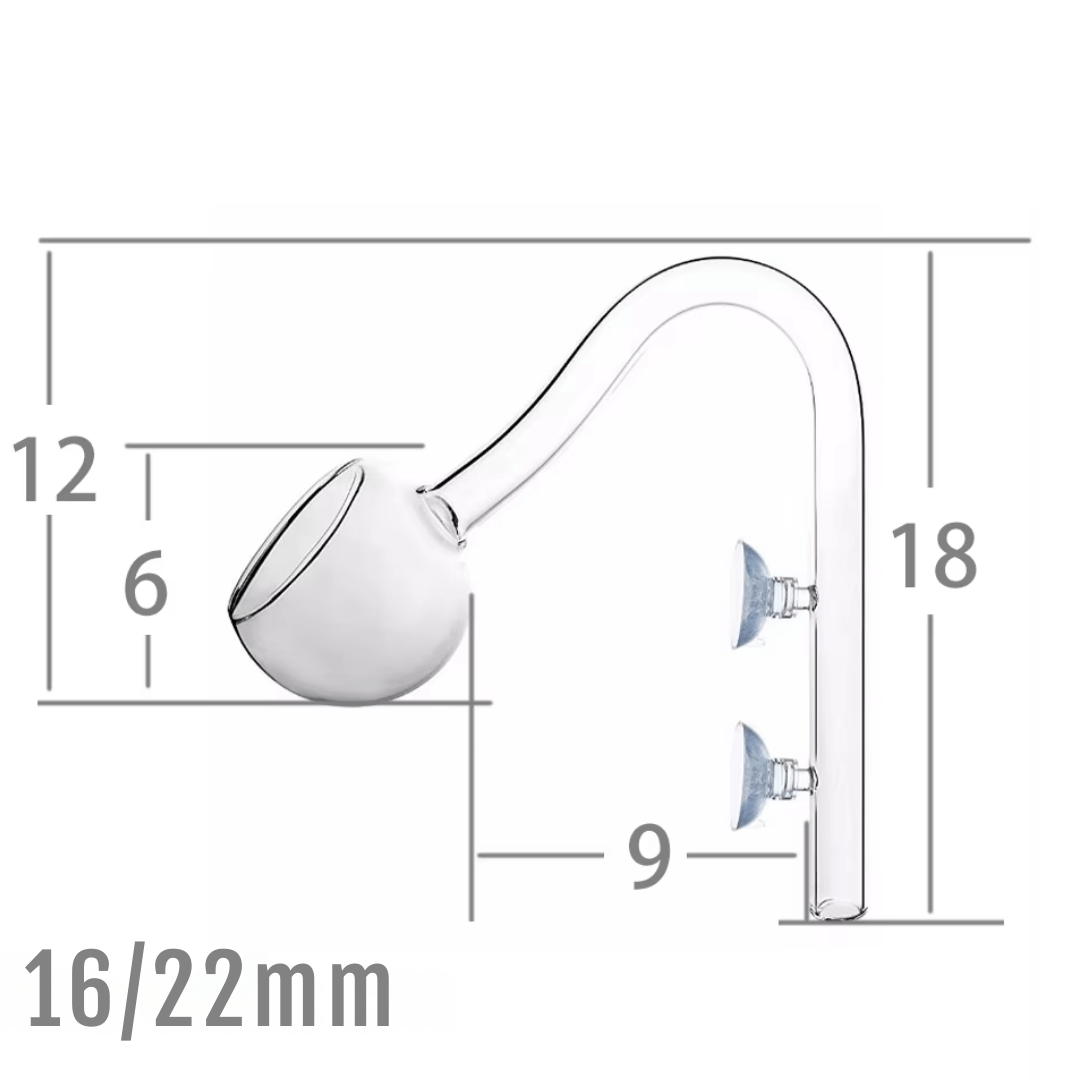 Aquarium Glass Poppy Pipe - External Filter Outlet - The Aquascape Shop