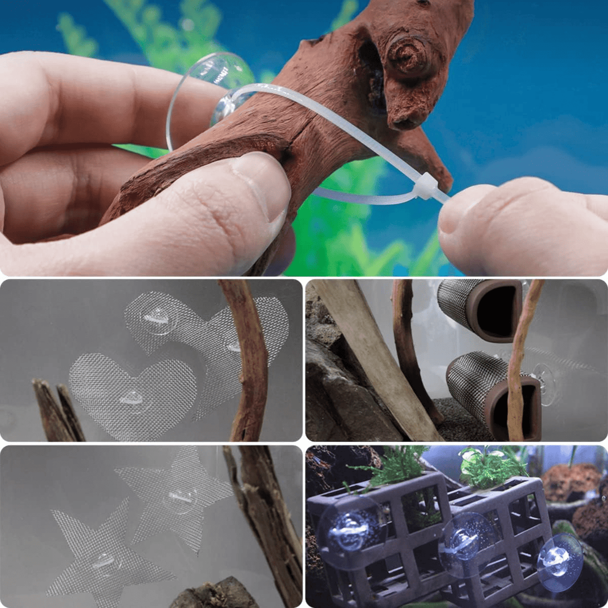 Aquarium Suction Cups with Zip Ties – 4 Pack - The Aquascape Shop