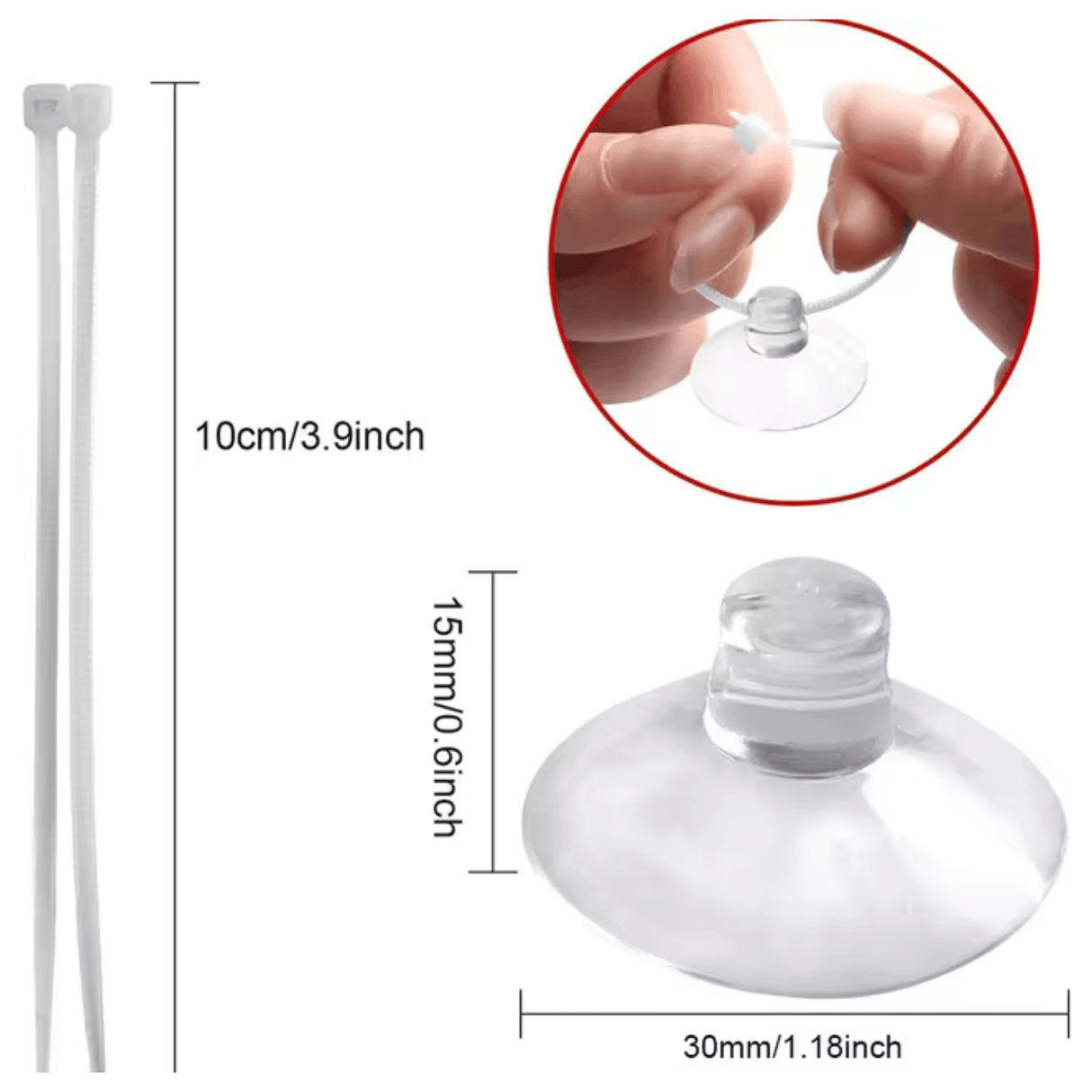 Aquarium Suction Cups with Zip Ties – 4 Pack - The Aquascape Shop