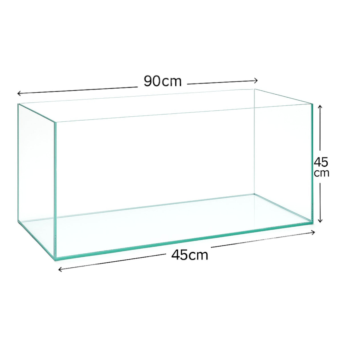 Aquascaping Essentials Ultra Clear Rimless Aquarium – 182L (90x45x45cm, 10mm Glass) - The Aquascape Shop