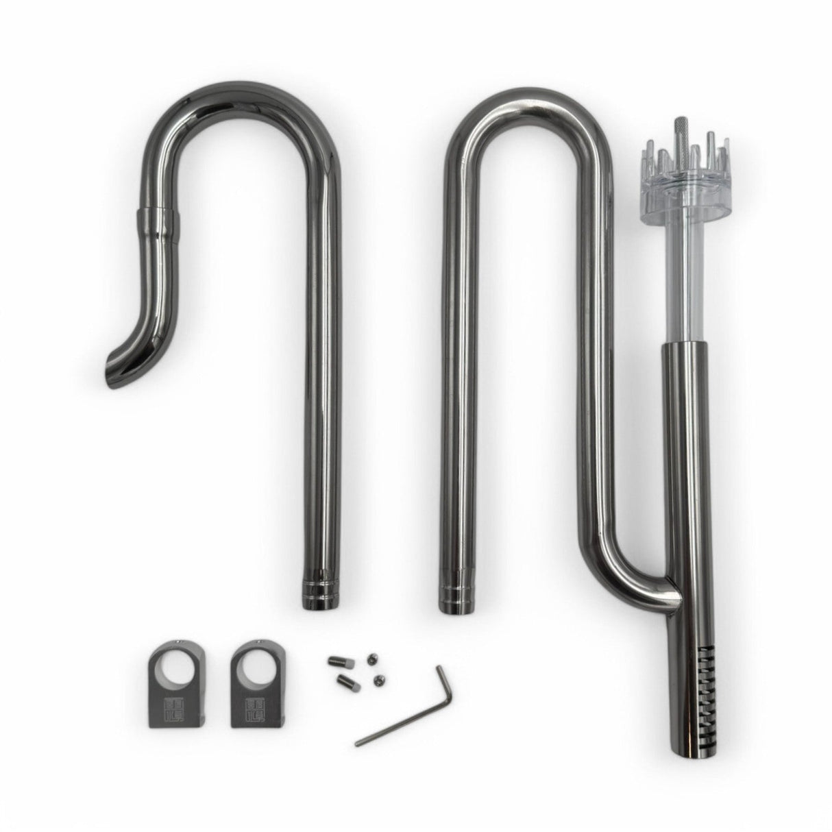 Stainless Steel Aquarium Filter Pipe & Skimmer Adjustable Outlet Complete Set - 16/22mm - The Aquascape Shop