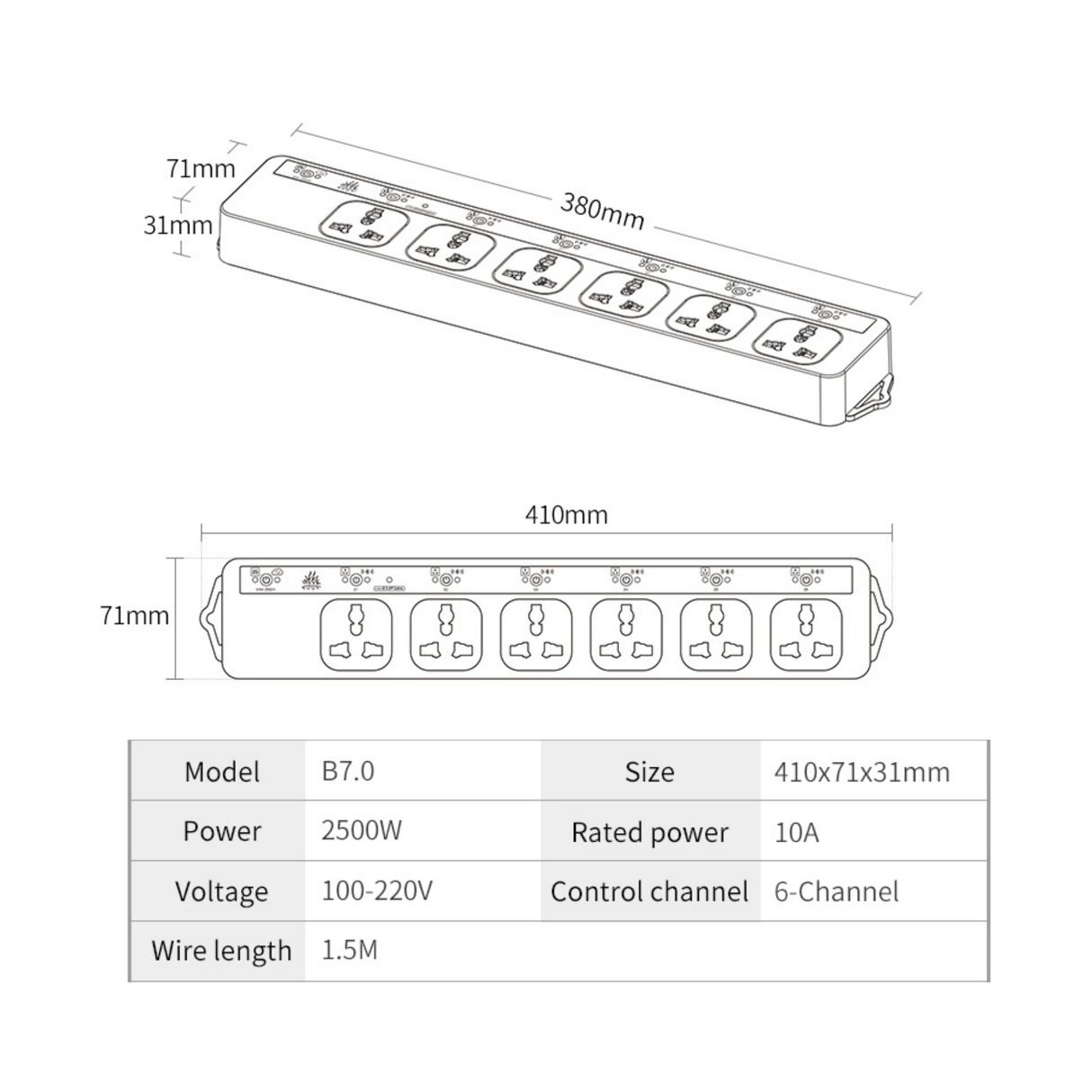 Week Aqua B7.0 Smart Universal 10.0A Powerboard - The Aquascape Shop