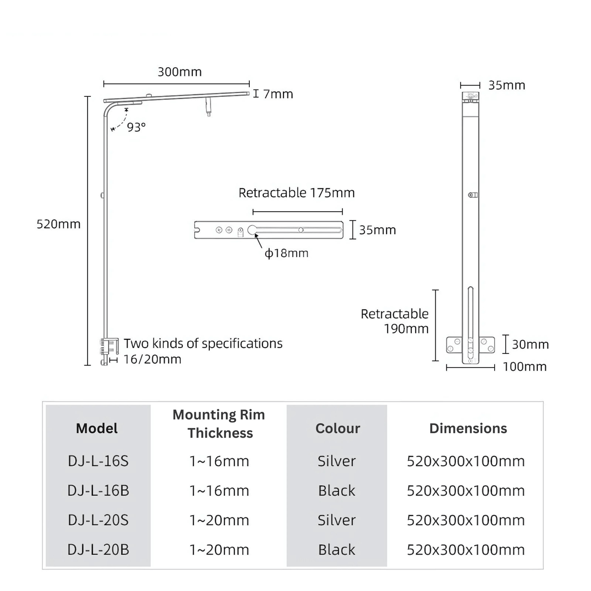 Week Aqua Single Arm Aquarium Light Stand - The Aquascape Shop