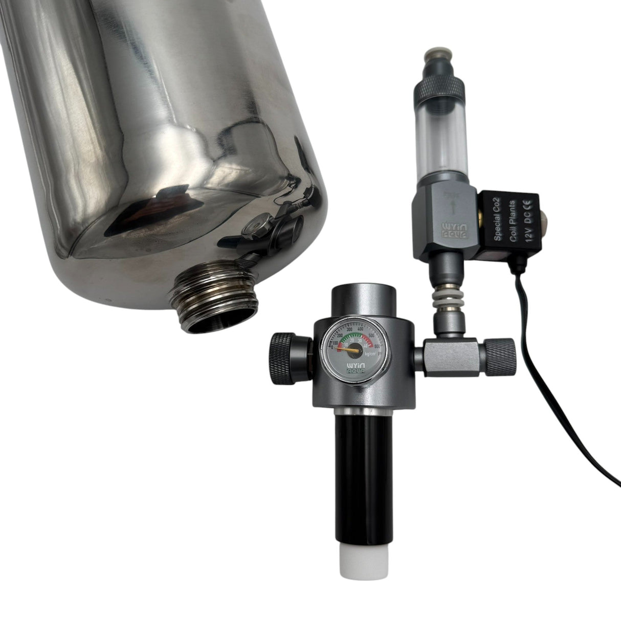 Wyin Aqua Citric Acid CO₂ System – Stainless Steel 5L Complete Kit with Regulator, Solenoid & Diffuser - The Aquascape Shop