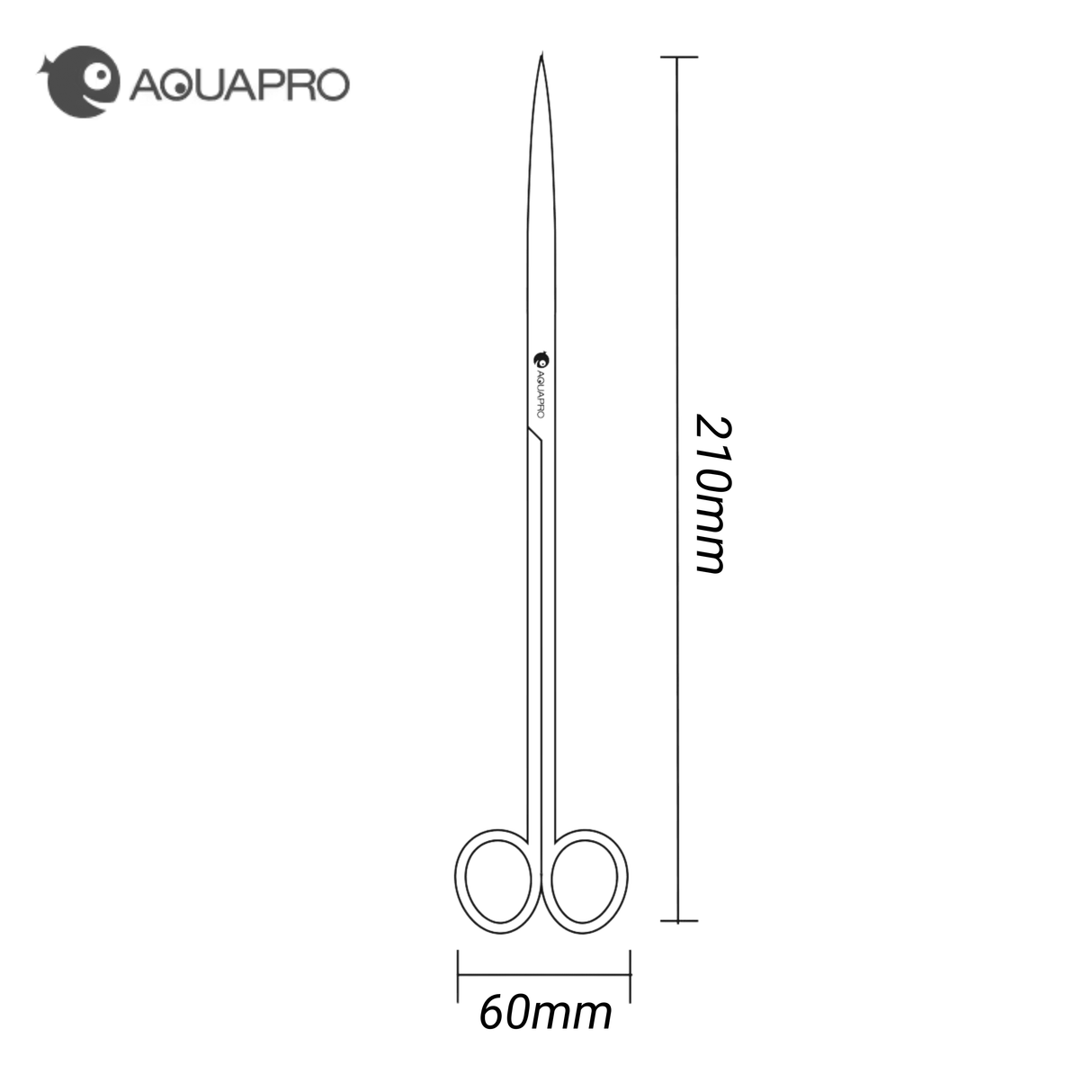 Aquapro Scissors 21cm Dimensions