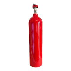 Red gas cylinder on a white background