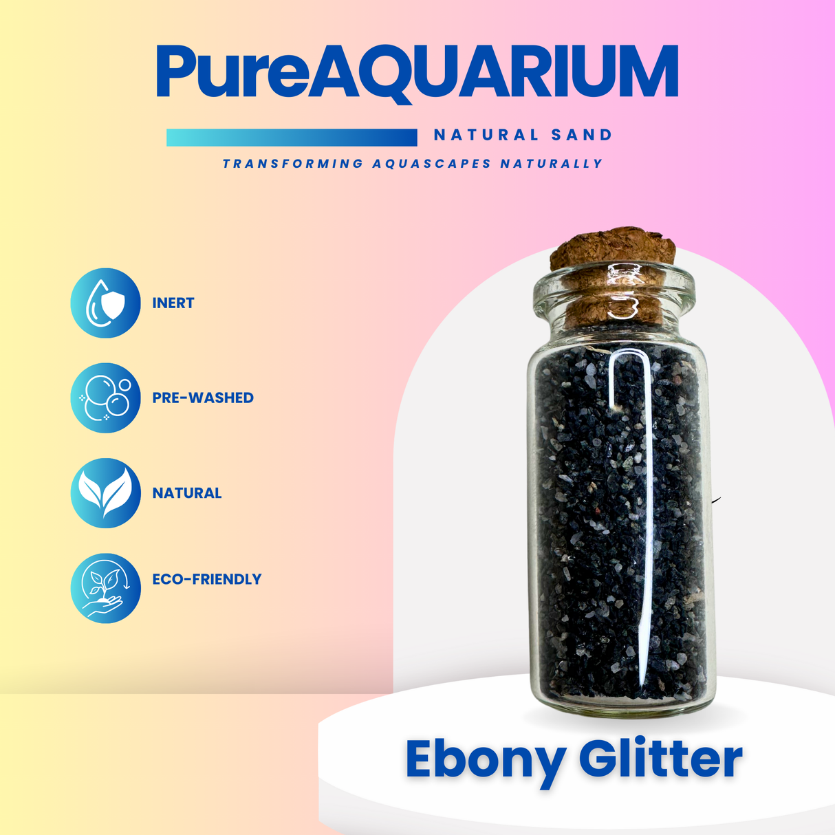 PureAquarium Natural Sand - Ebony Glitter