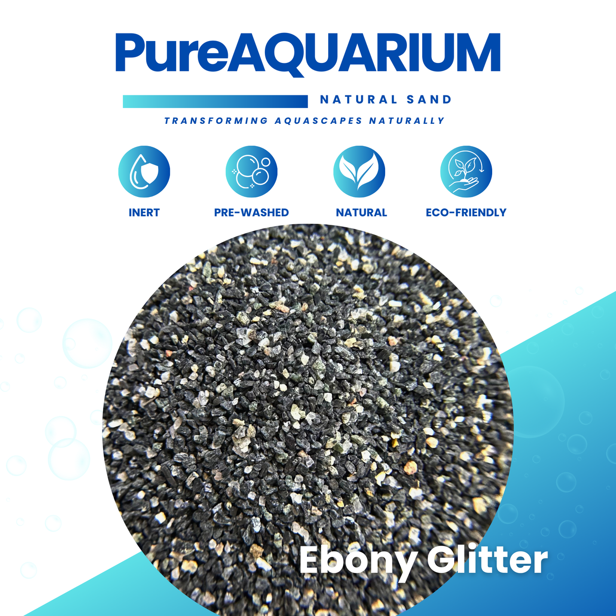 PureAquarium Natural Sand - Ebony Glitter