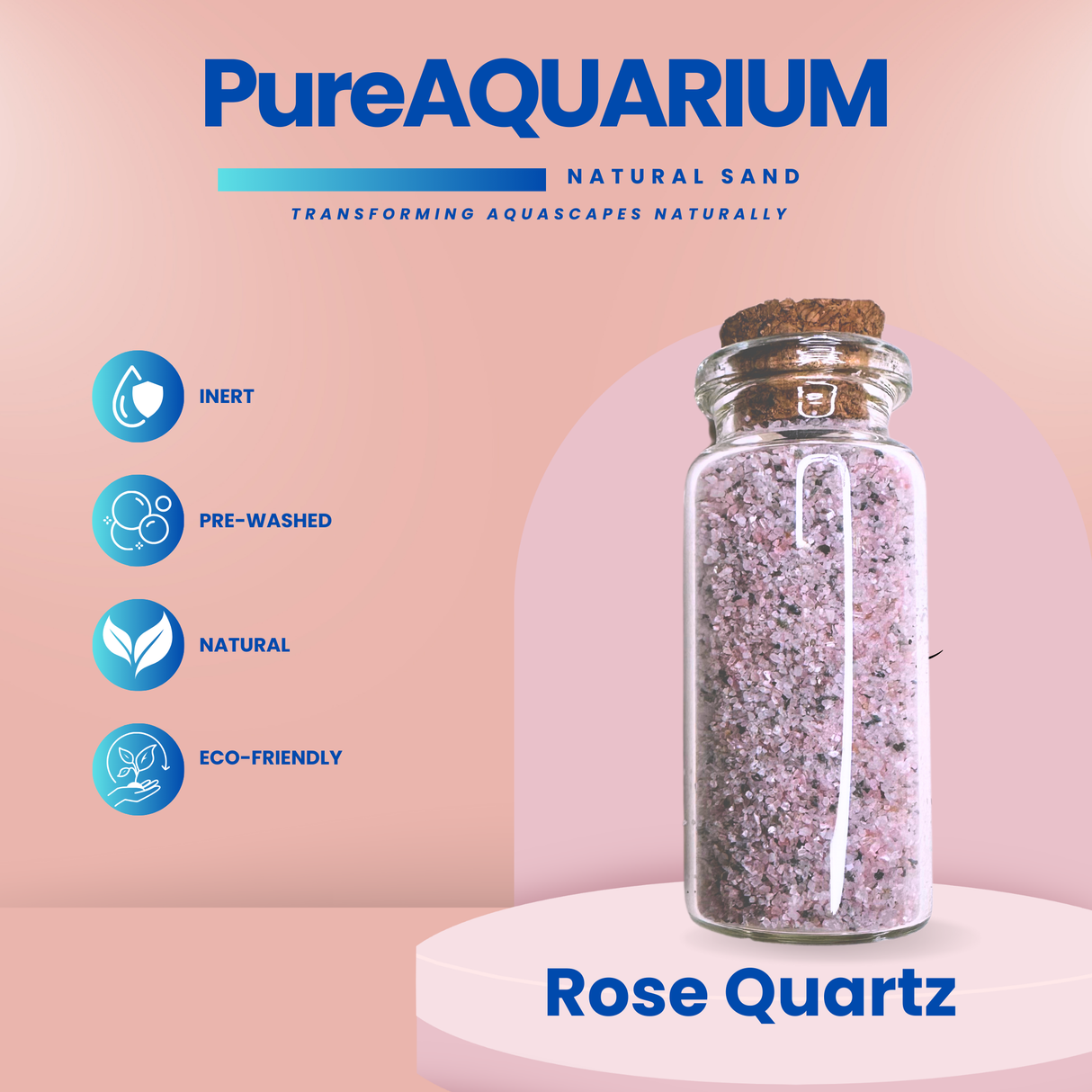 PureAquarium Natural Sand - Rose Quartz