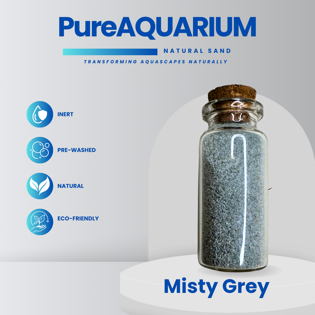 PureAquarium Sand – Misty Grey