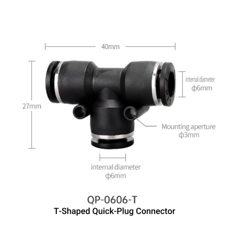 Week Aqua T-Shaped Quick-Plug Connector