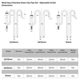 Week Aqua Stainless Steel Pipe - Adjustable Outlet