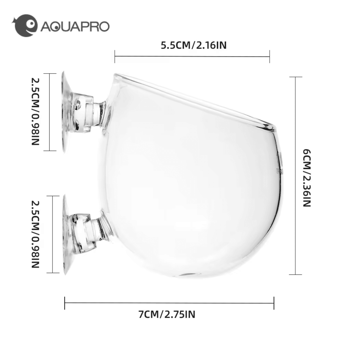 suction plant pot Aquapro Glass Plant Pot Suction Cups