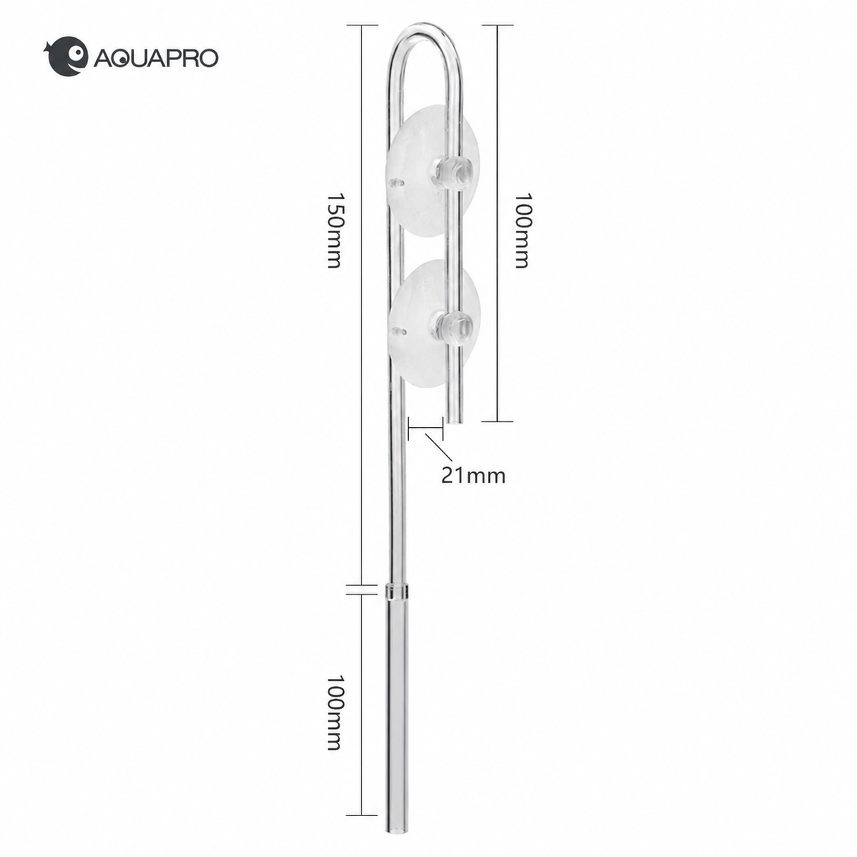 Aquapro Tubing Holder - Acrylic U-Bend with Suction Cups