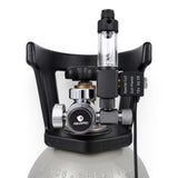Aquapro Single Stage Compact CO2 Regulator 12V DC electromagnetic solenoid and bubble counter, close-up detail - The Aquascape Shop