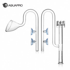 Aquapro glass lily pipe set with surface skimmer: skimmer inlet and lily outlet with suction cups