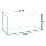 Aquascaping Essentials Ultra Clear Rimless Aquarium – 182L (90x45x45cm, 10mm Glass) - The Aquascape Shop