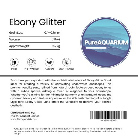 PureAquarium Natural Sand - Ebony Glitter - The Aquascape Shop