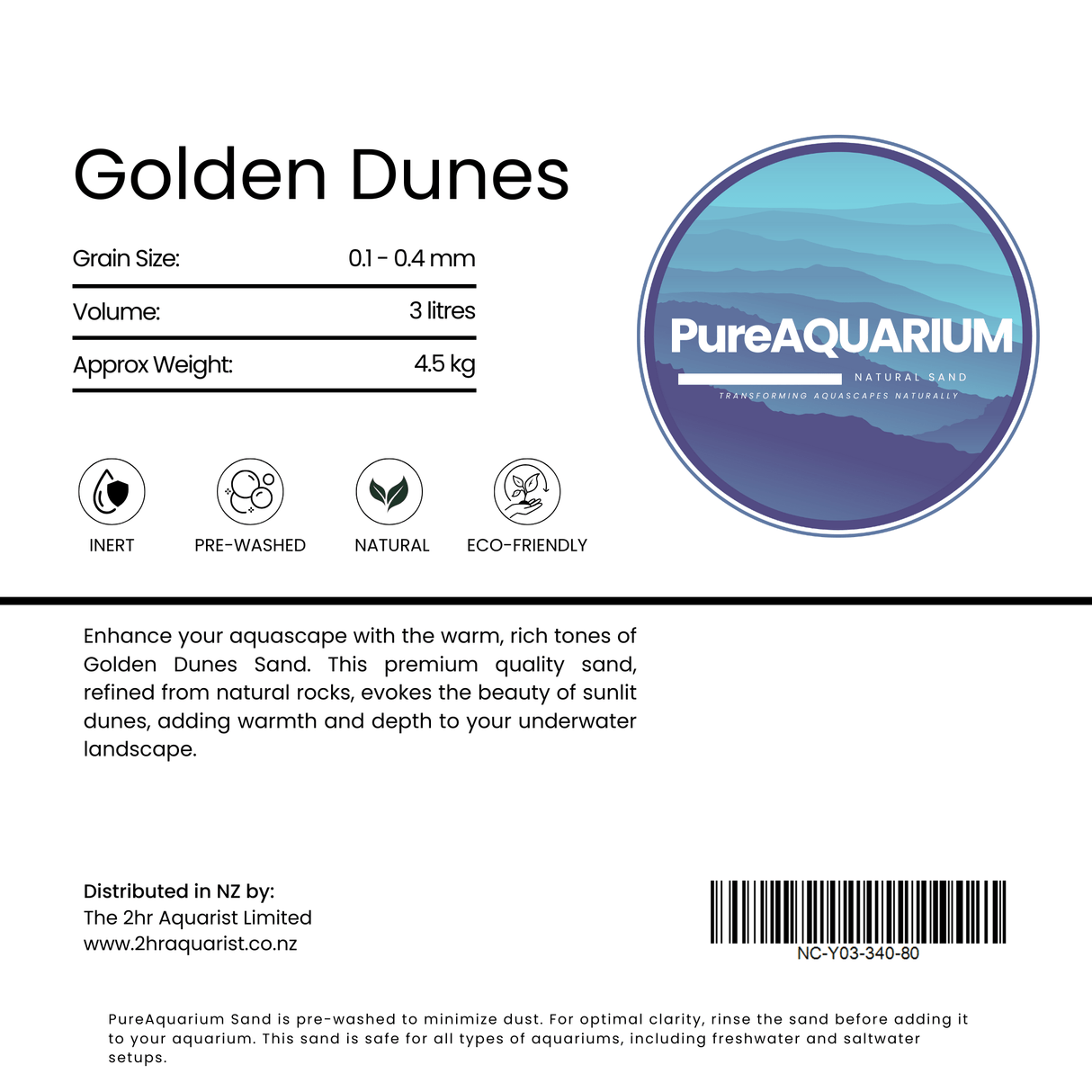PureAquarium Natural Sand - Golden Dunes - The Aquascape Shop