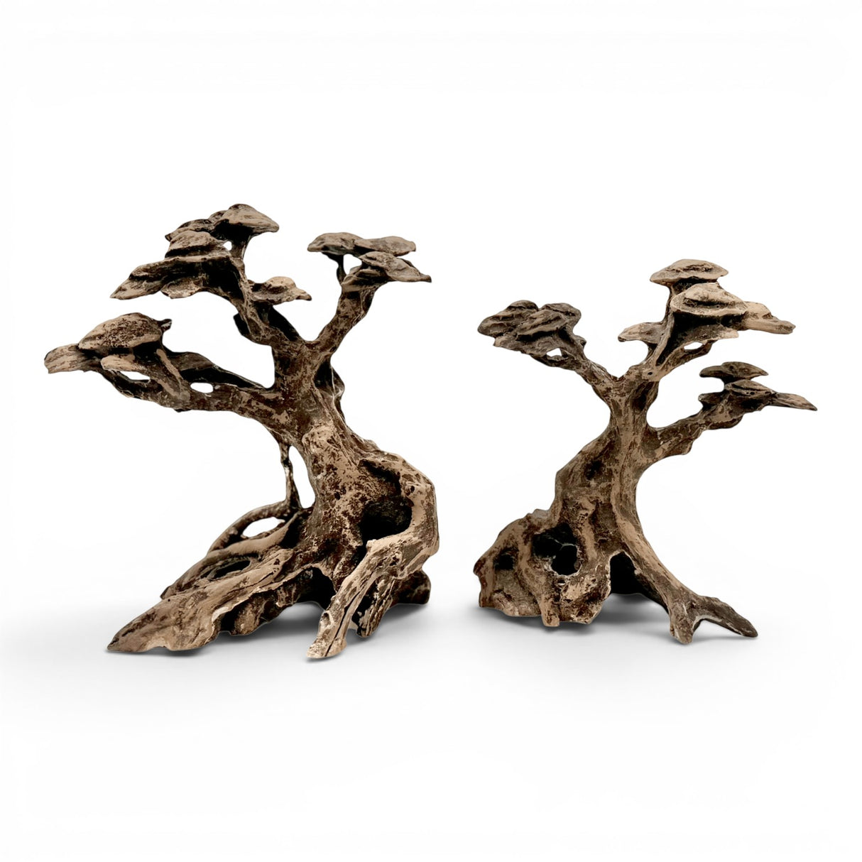 The Aquascape Shop Timeless Forest Set 2-piece resin bonsai tree aquarium hardscape with intricate details and naturalistic design.