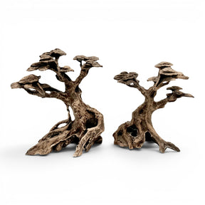 The Aquascape Shop Timeless Forest Set 2-piece resin bonsai tree aquarium hardscape with intricate details and naturalistic design.
