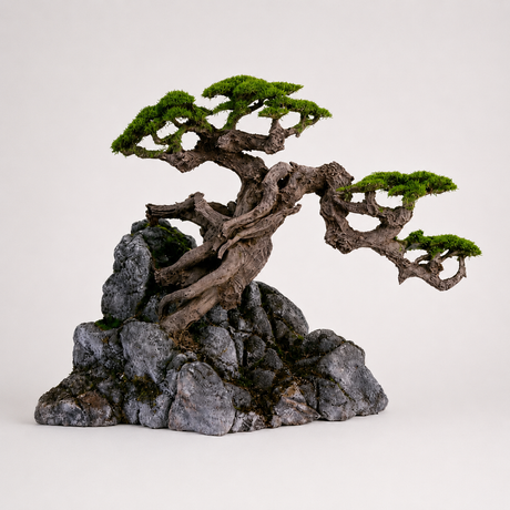 Twin Canopy Resin Bonsai Tree