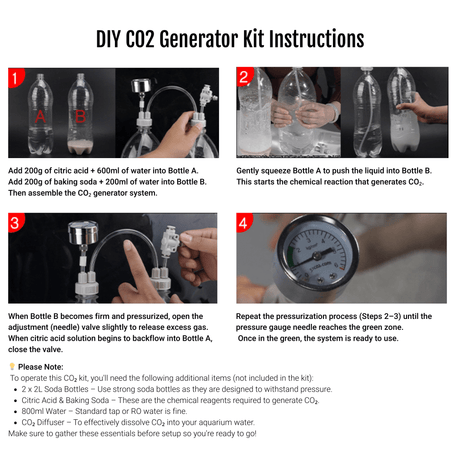 UUIDEAR DIY D201S CO₂ Generator Kit for Planted Aquariums - The Aquascape Shop