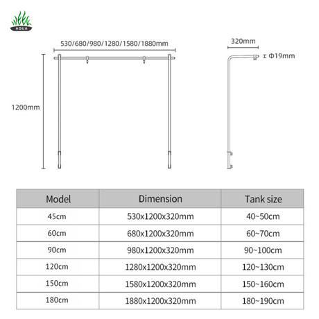 Week Aqua Back - Mount Aquarium Cabinet Light Stand - The Aquascape Shop