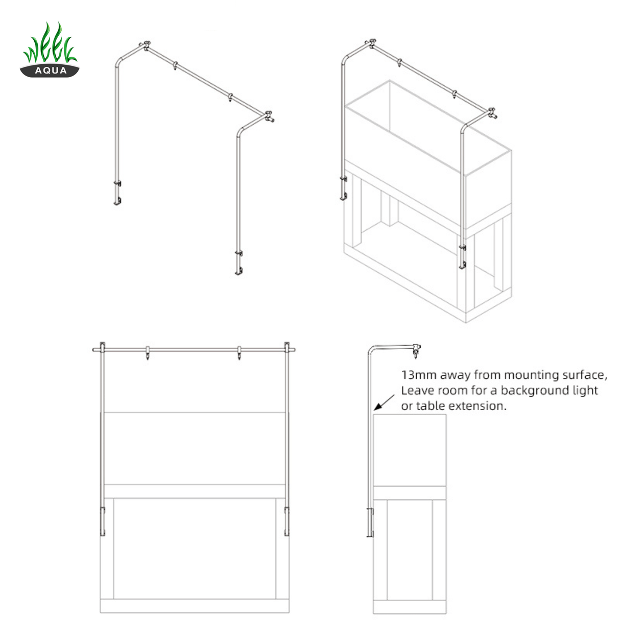 Week Aqua Back - Mount Aquarium Cabinet Light Stand - The Aquascape Shop