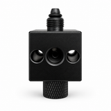Wyin Aqua modular CO2 manifold block side view showing the extension ports