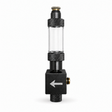 Wyin Aqua modular CO2 extension manifold block with bubble counter, matte black anodised aluminium