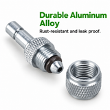 Wyin Aqua quick plug CO2 adapter with M10 thread, O-ring and locking nut in aluminium alloy